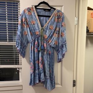 Papa Pia  Blue and Pink Floral Dress